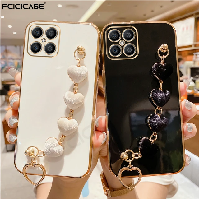 P30lite Crossbody Lanyard Maple Leaf Plating Case For Huawei P30 Lite P40  P20 Pro Cord Silicone Cover Y6 Y7 2019 Honor X8a X9a - AliExpress