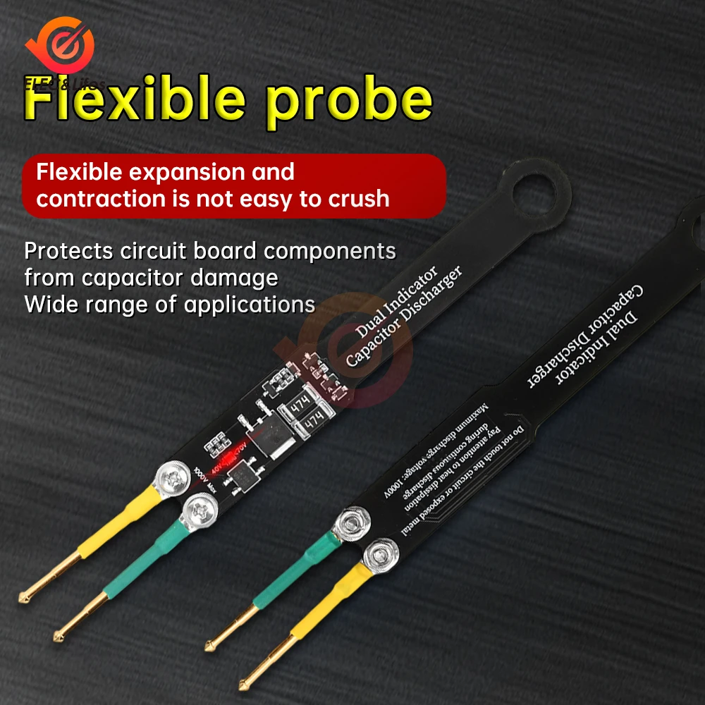 1000V 5000UF Capacitor Discharge Pen Switch Power Supply Repair Discharge Protection Tool With Dual LED 2