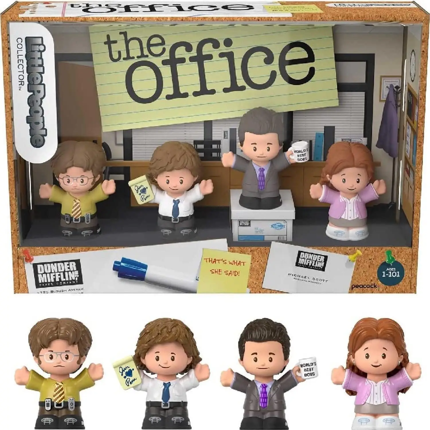 4pcs-set-the-Office-Dwight-Michael-Pam-Jim-Little-People-Collector ...