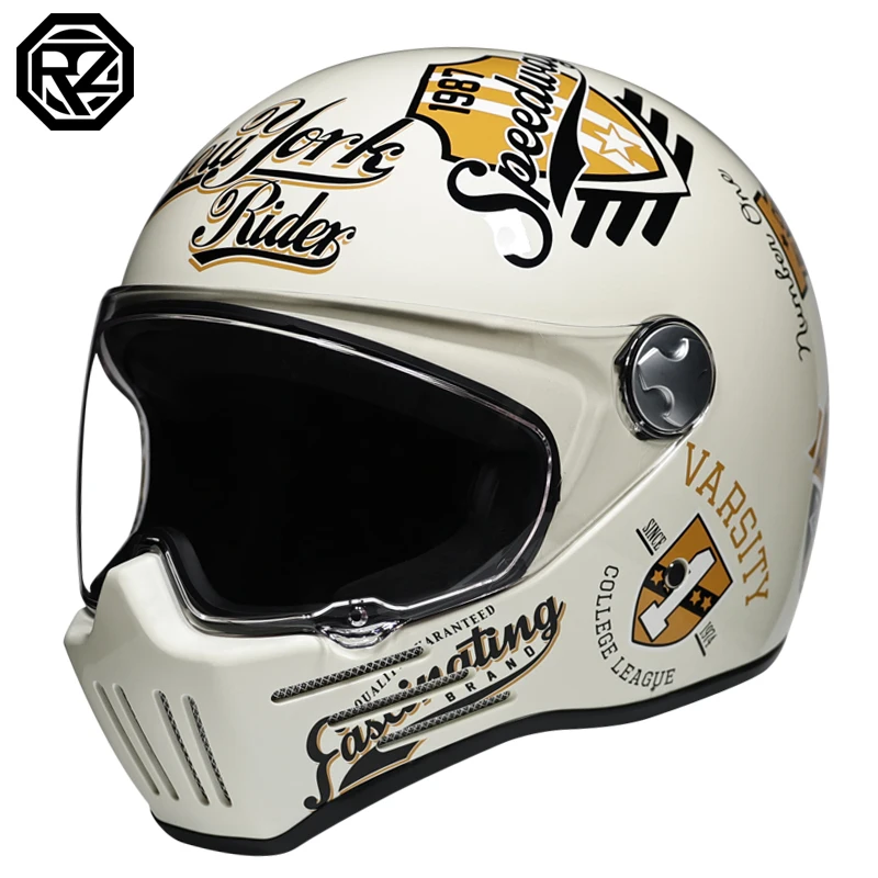 

Riding Motocross Vintage Full Face Helmets Capacete Moto For Adults Full Face Motorycle Helmet Moto Retro Helmet Men Motorbike