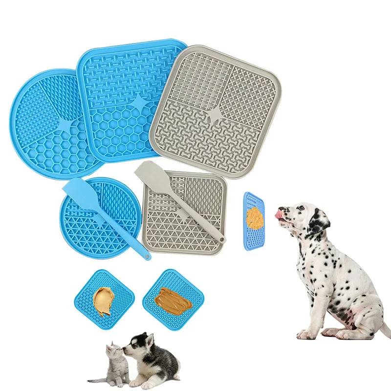 Pet Supplies Dog Cat Lick Pad Square Round Sucker Slow Food Pad Dogs