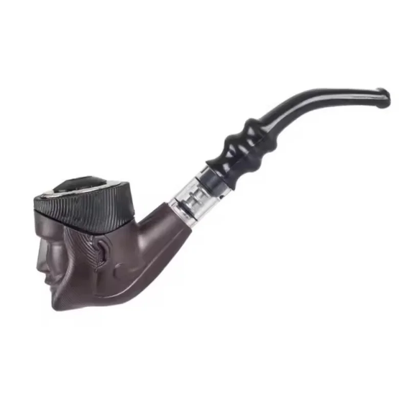 Smoking Accessories Tobacco Pipe Tobacco Smoking Accessories Herb Smoking Pipe Smoking Pipe Cigarette Tobacco Pipe Double Purpose Plastic Bent Pipe Engraving Face Iron Pot Cigarette Holder Filter Portable Smoking smoking accessories tobacco pipe tobacco smoking accessories herb smoking pipe smoking pipe