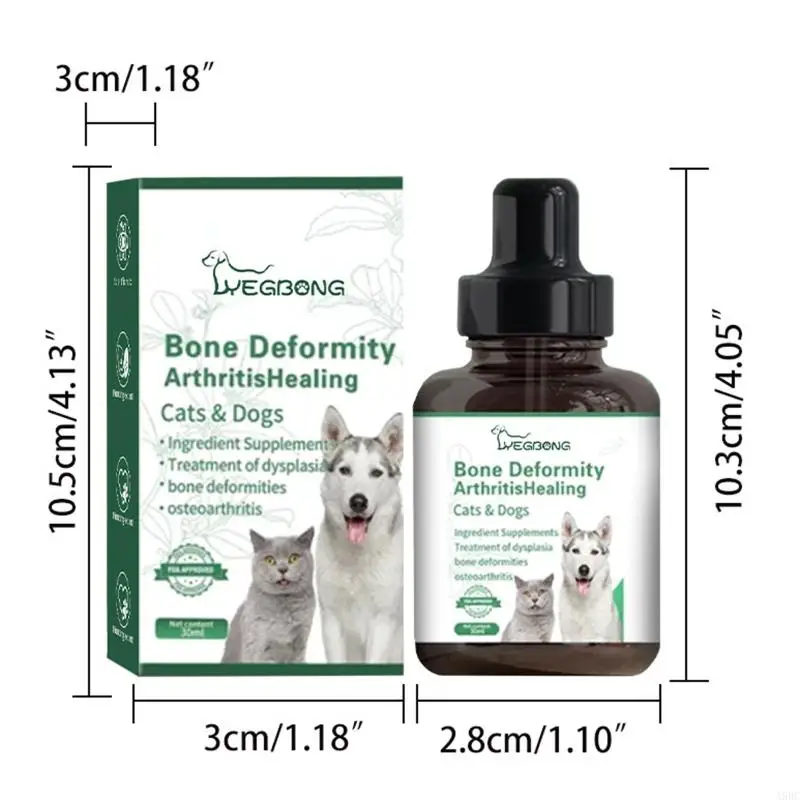 A9BC Pet Joint Repairing Drops for Pets Bone Deformity Healing Formula for Cats Dogs Joints Care Support Solution