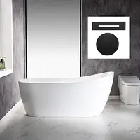 67" Acrylic Soaking Bathtub with Matte Black Drain Non-Slip Luxury Design Durable Reinforced Material Easy to Clean 66 Gallon 2