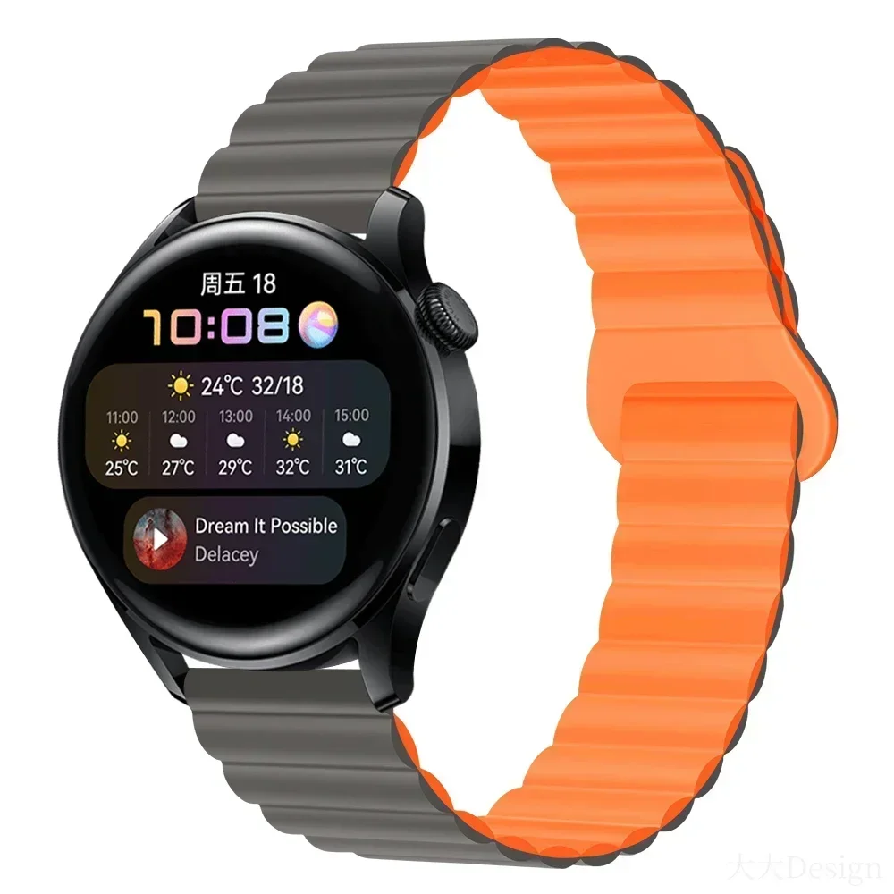 Magnetic Loop Silicone Watch Strap, Adjustable Fit