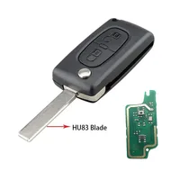รีโมทรถยนต์แบบพับได้ QCONTROL CE0536 รุ่น 207 307 308 ปุ่มกด 2 ปุ่ม ความถี่ 433mhz ใบมีดกุญแจ VA2 สำหรับรถยนต์ Peugeot Citroen 2