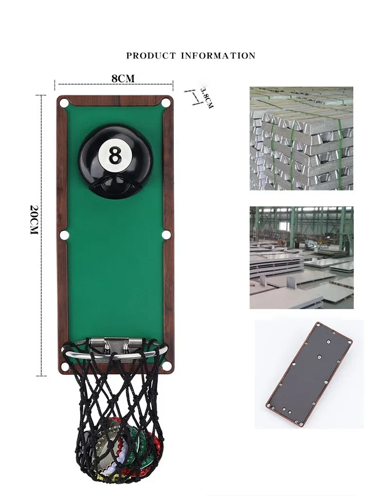 창의적인 당구 병따개, 벽걸이 형 자석 맥주 따개, 주방 도구, 홈 바 카페 벽 장식