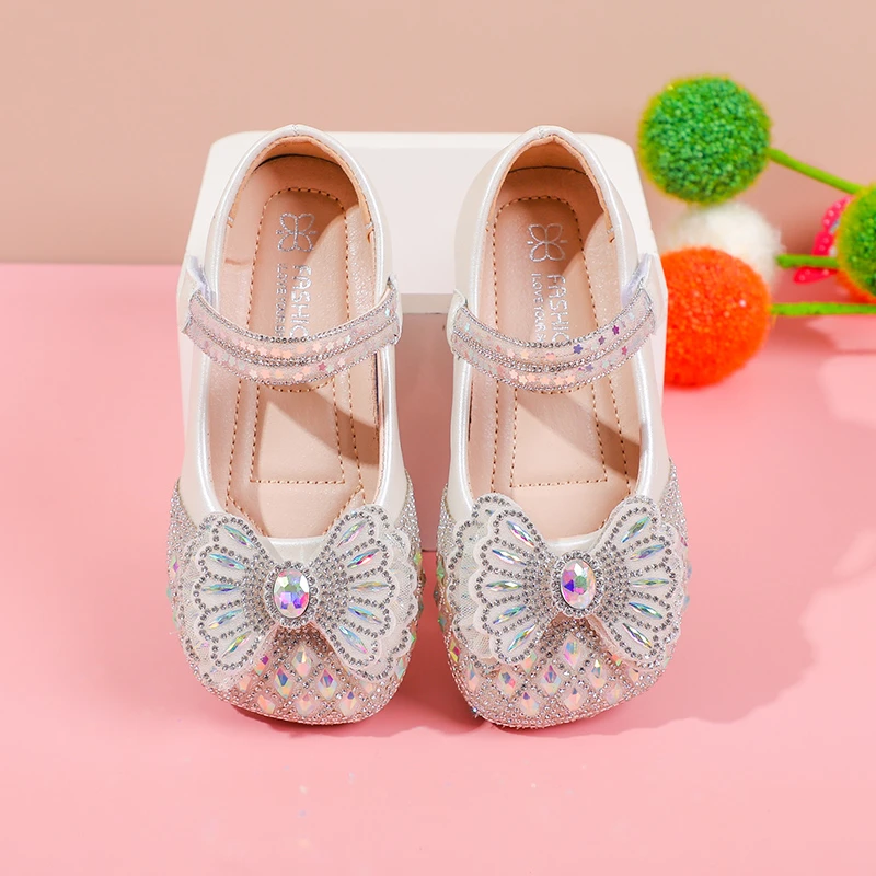 Girls Princess Mary Jane Flats Rhinestone Shoes