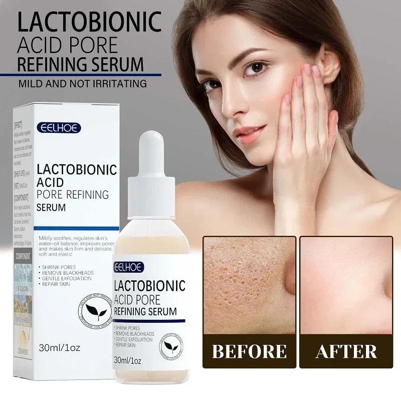 Facial Serum Lactobionic Acid Pore Shrink Hyaluronic Acid Moisturizing Nourishing Essence Firming Brighten Korean Cosmetics facial serum