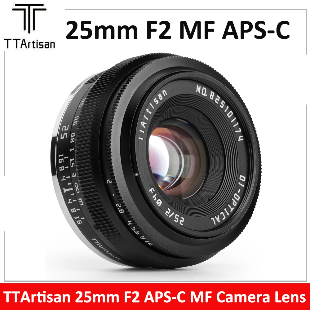 Ttartisan 25Mm F2 Aps-C Obiettivo Per Fotocamera Mirrorless Per Canon Ef-M Canon Rf Nikon Z Sony E Fujifilm Xf Panasonic Olympus M43 L-Mount
