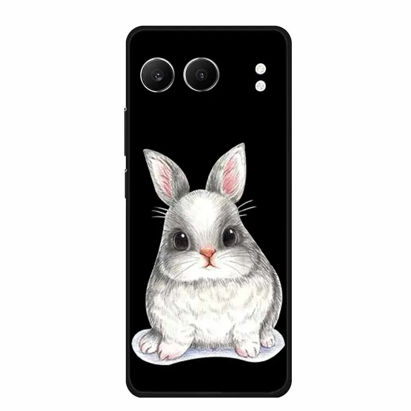 Cute Cartoon Cat Black Silicone Soft Back Cover Case
