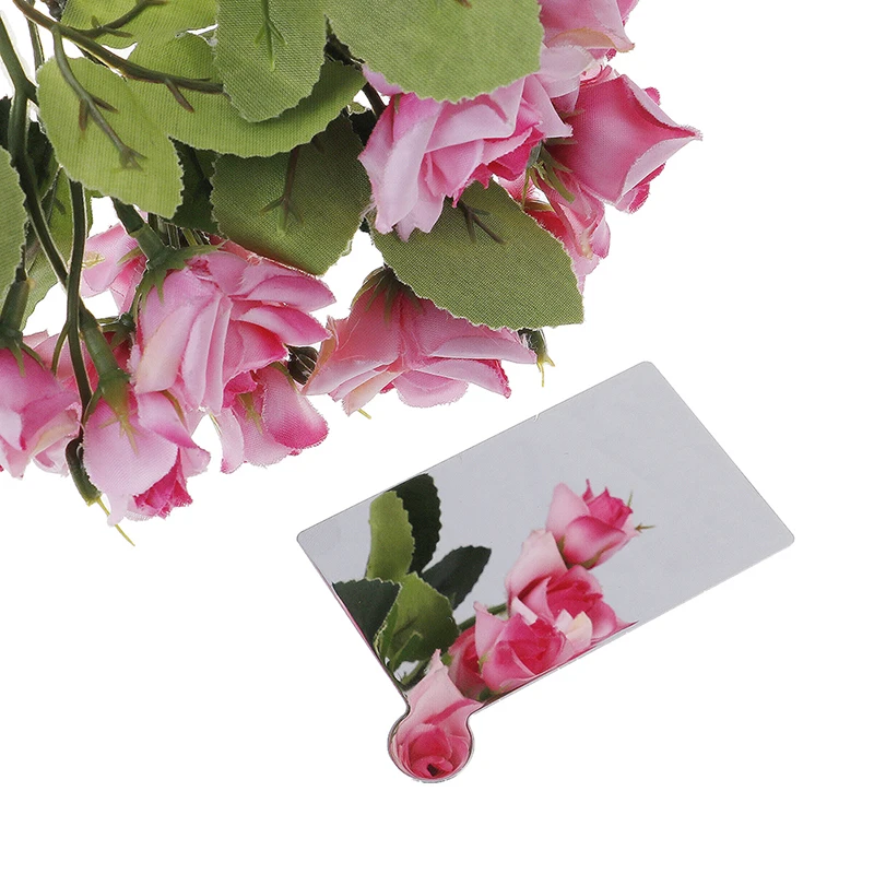 1 x stainless steel mirror with carry sleeve Card Pocket Mirror Makeup Portable Travel Stainless Steel Unbreakable 2