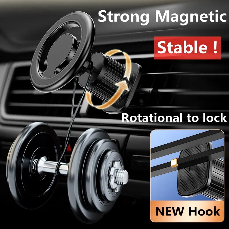 Magnetic Car Phone Holder Stand Magnet Mobile Phone Support Mount GPS Bracket in Car For Macsafe IPhone 16 Samsung Xiaomi Huawei