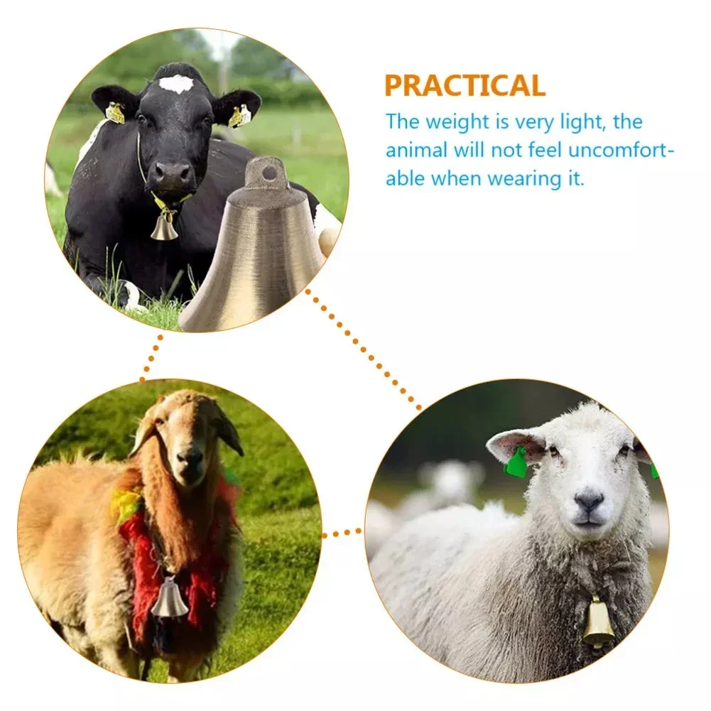 4 Pcs Cow Horse Sheep Grazing Copper Bells Cattle Sheep Antique Bells Animal Prevent The Loss Zinc Alloy Hanging Grazing