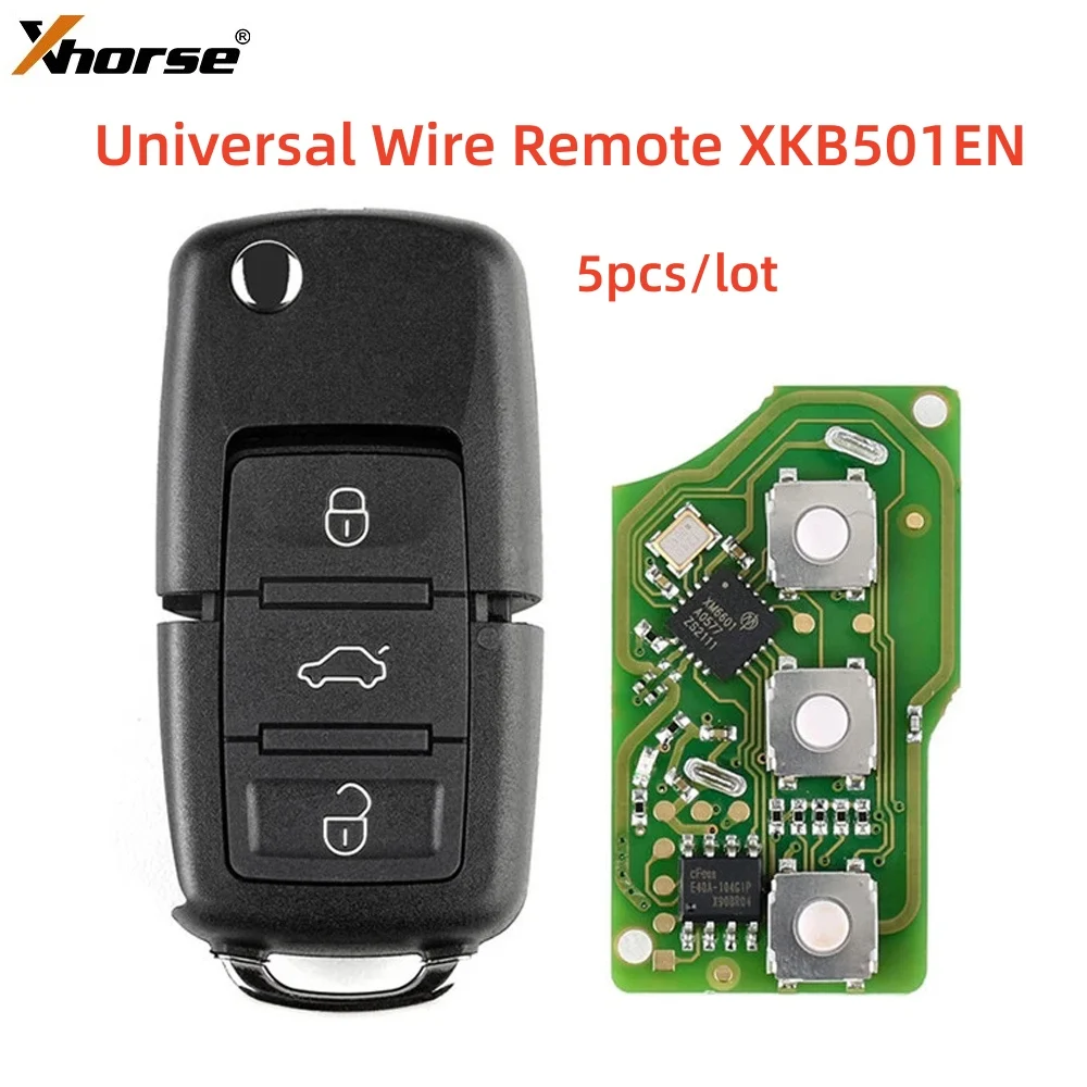 

5 шт./лот Xhorse VVDI2 для универсального провода VW B5 дистанционный Автомобильный ключ XKB501EN 3 кнопочного стандарта для VVDI2 VVDI мини-ключ инструмент