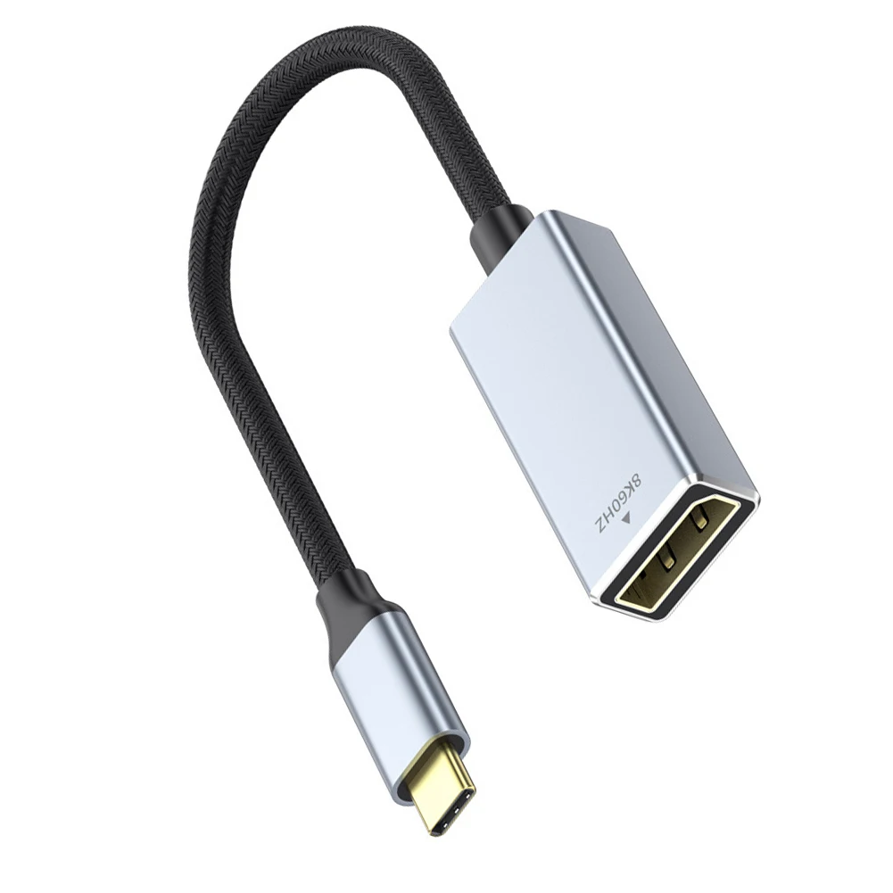 USB C에서 DP 1.4 어댑터, USB C 말레토 DP 1.4 암 케이블, 맥북 에어 프로용, 지지대 다이내믹 HDR, 32.4Gbps, 8K @ 60HZ, 4K @ 120Hz