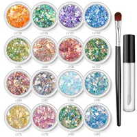 Wholesale Chunky sequin Body Glitter Gel For Face Glitter Makeup Perfect For Halloween Cosmetic Set 1