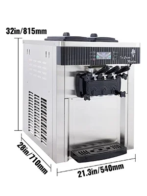 SIHAO Kommerzielle Softeis-Maschine 2200W 20-28L/H mit Doppel-6L-Behältern und Ein-Klick-Reinigung für Schulen und Imbissbuden – Detail 14