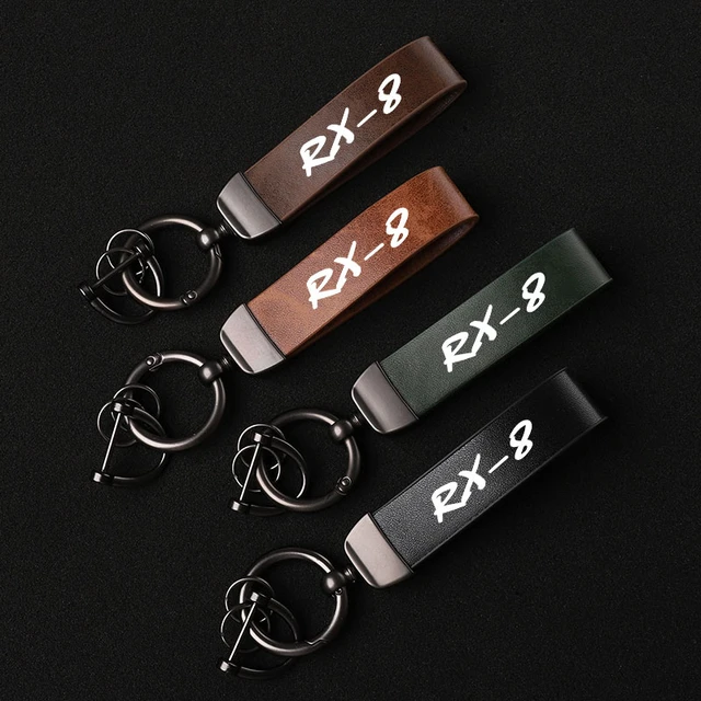 Fashion Leather Keychain Business Gift Key Strap Men Women Car Logo Custom Keyring  For Mazda RX-8 Accessories - AliExpress