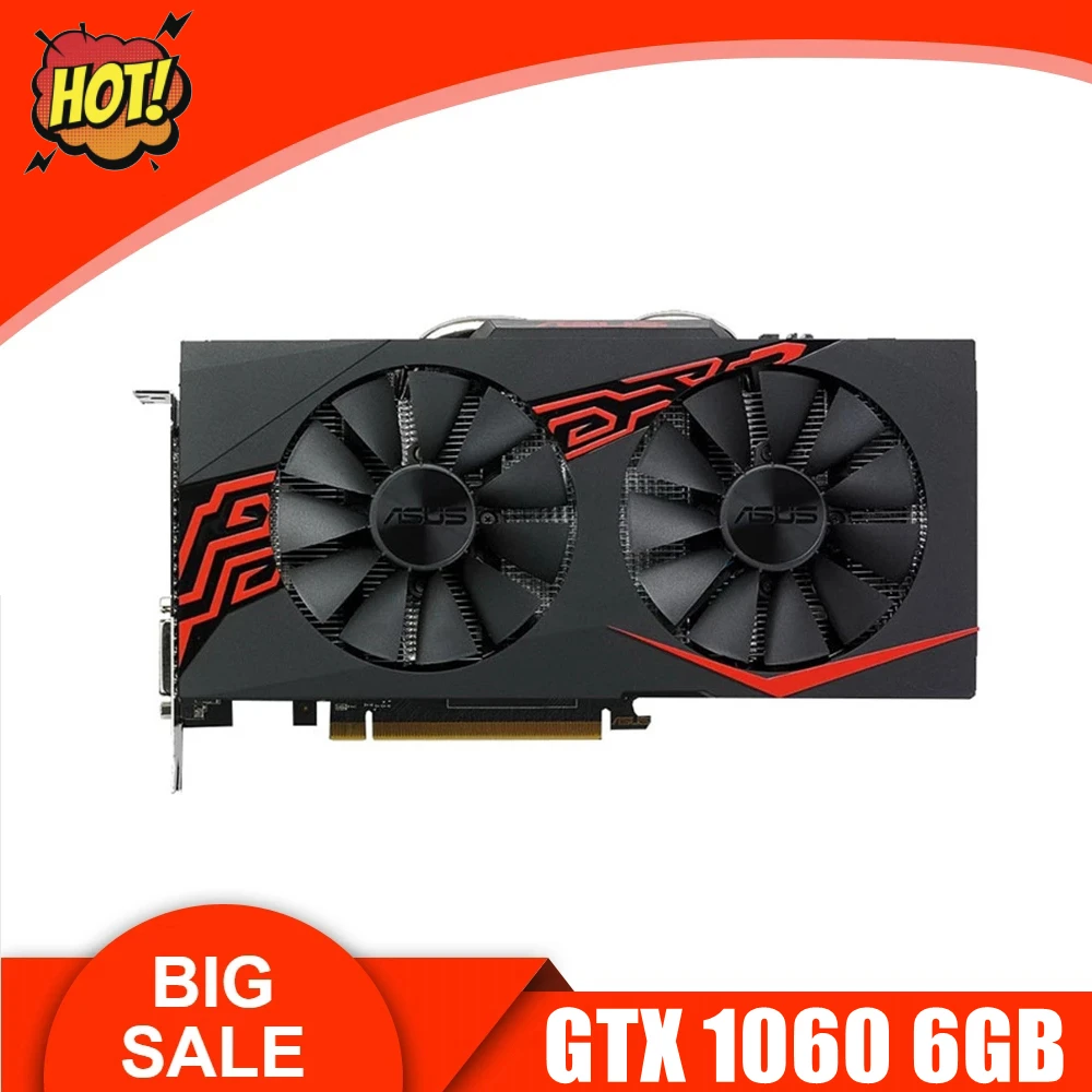 video card in computer ASUS Graphic Card GTX 1060 6GB 192Bit GDDR5 Video Cards GTX1060 GPU video card for pc