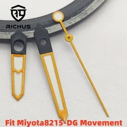 RICHUS Black and Orange Watch Hands with Green Luminous Finish (Orange3)