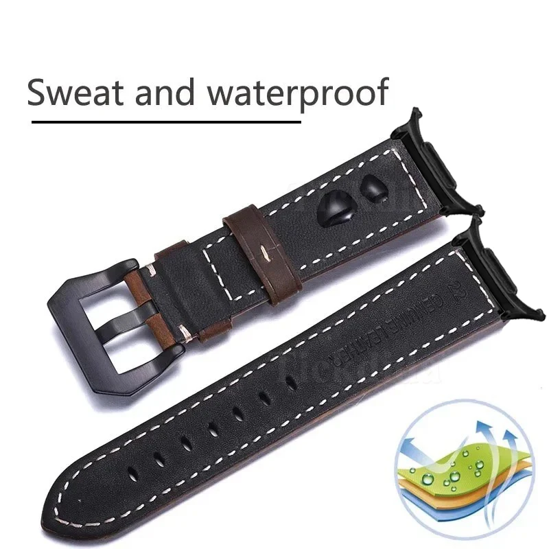Premium Vintage Frosted Genuine Leather Watch Strap