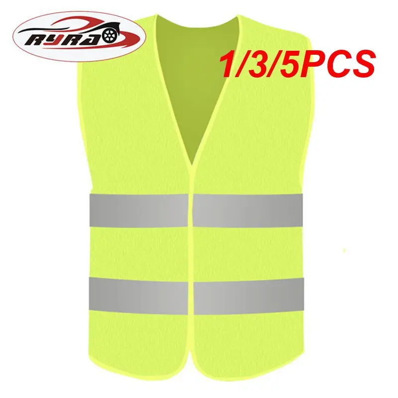 1/3/5PCS High Visibility Reflective Visibility Safety Vest With Reflective Strip High