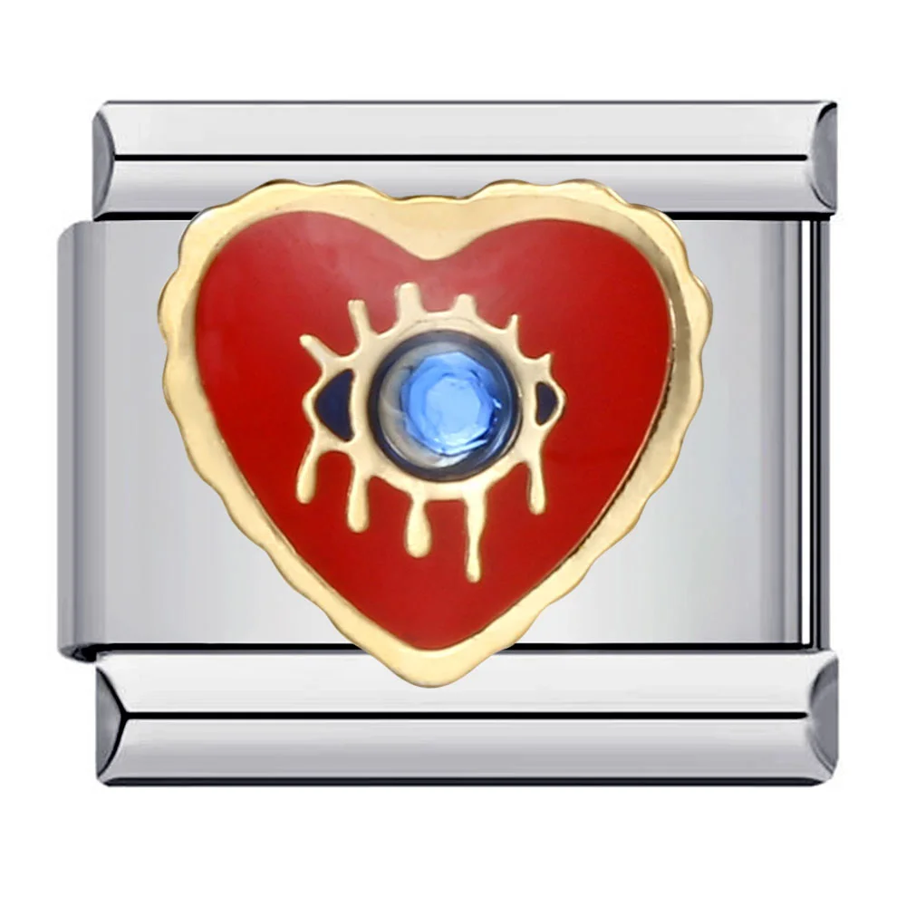 Valentinstag Romantische Süße Rote Liebe Herz Brief Italienische Charm Links Fit 9mm Edelstahl Armband Schmuck DIY Machen – Detail 3