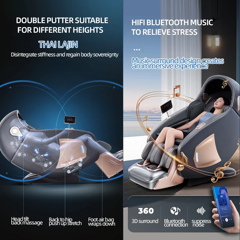 3 Year Warranty Dual-core 4D SL-Track Zero Gravity full body Massager Chairs Home 3D Office Electric leg lift Massage Sofa 4