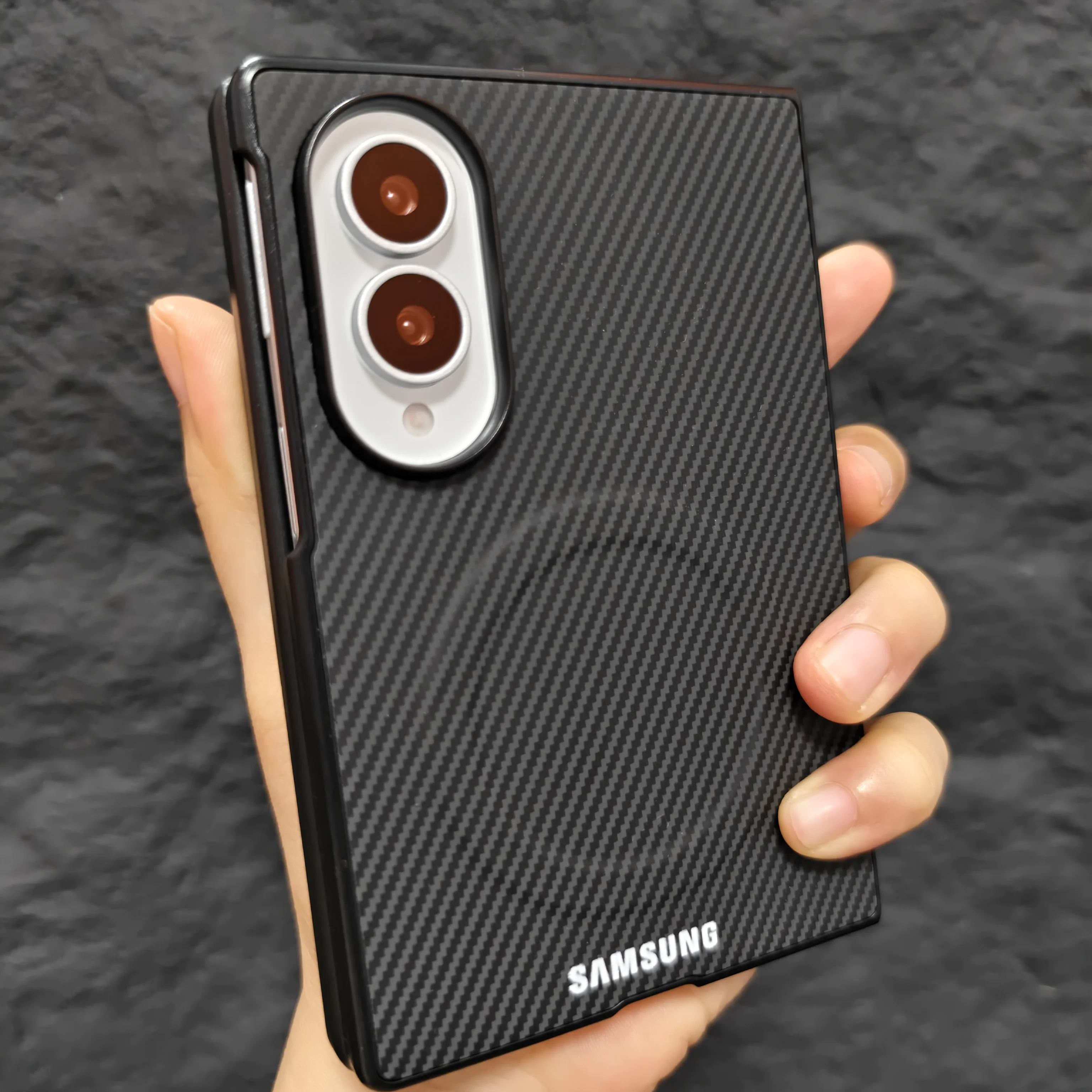 Luxury Matte Shockproof Carbon Fiber Magnetic Case - 2-Piece Set
