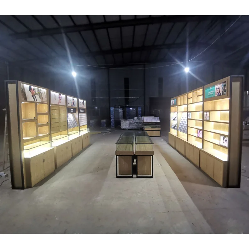 custom，Customized Wooden Retail Optical Store Display Furniture Optical Shop Counter Design Sunglasses Eyewear Display Cabinet