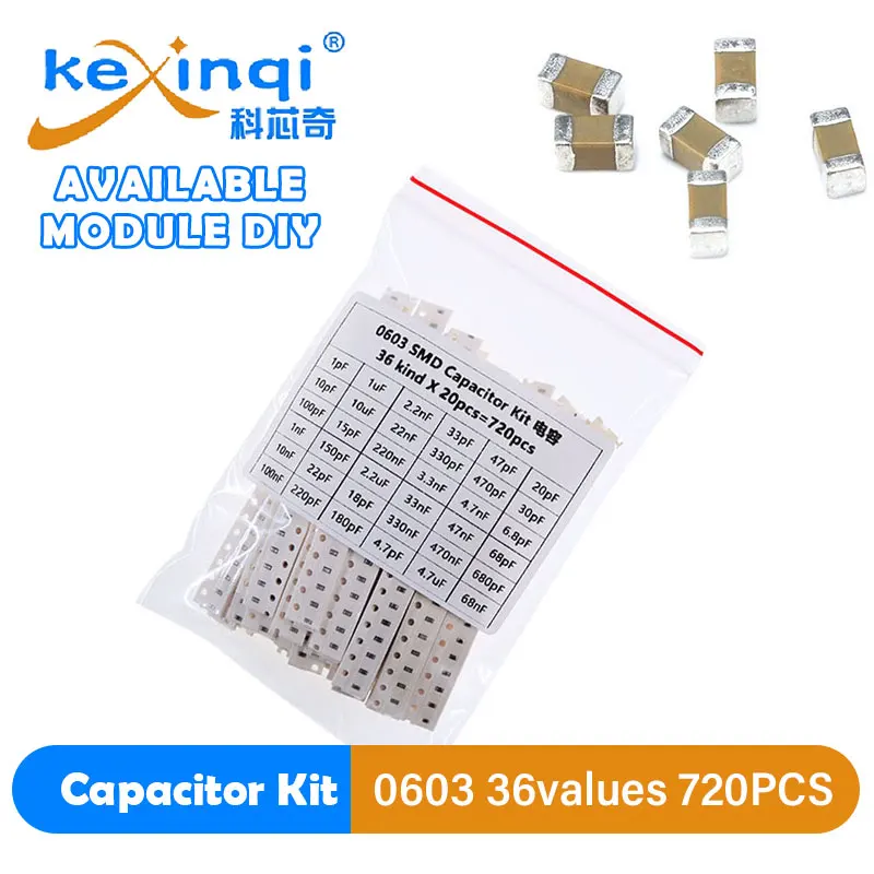 

Бесплатная доставка 0603 SMD конденсатор набор в ассортименте 36 значений X 20 шт. = 7 20 шт. 1 пФ ~ 10 мкФ образцы набор электронных компонентов для самостоятельной сборки