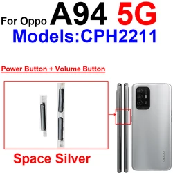 Enhanced Power Volume Button Replacement with Side Keys and Flex Cable Components (A94-5G-Silver)
