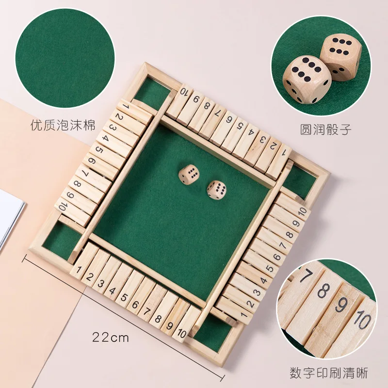Cross-border digital flop family parent-child game wooden four-person, multiplayer party tabletop drinking order puzzle toy 3