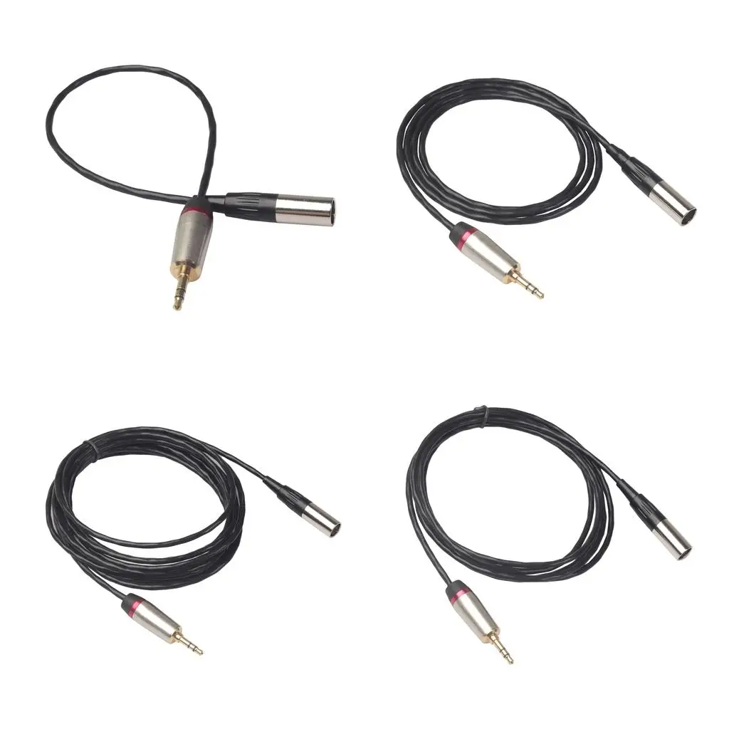 3.5mm to XLR 남성-남성 오디오 커넥터 와이어 라인 내구성이 뛰어난 구리 스테레오 오디오 센스 와이어 SLR 카메라용 XLR