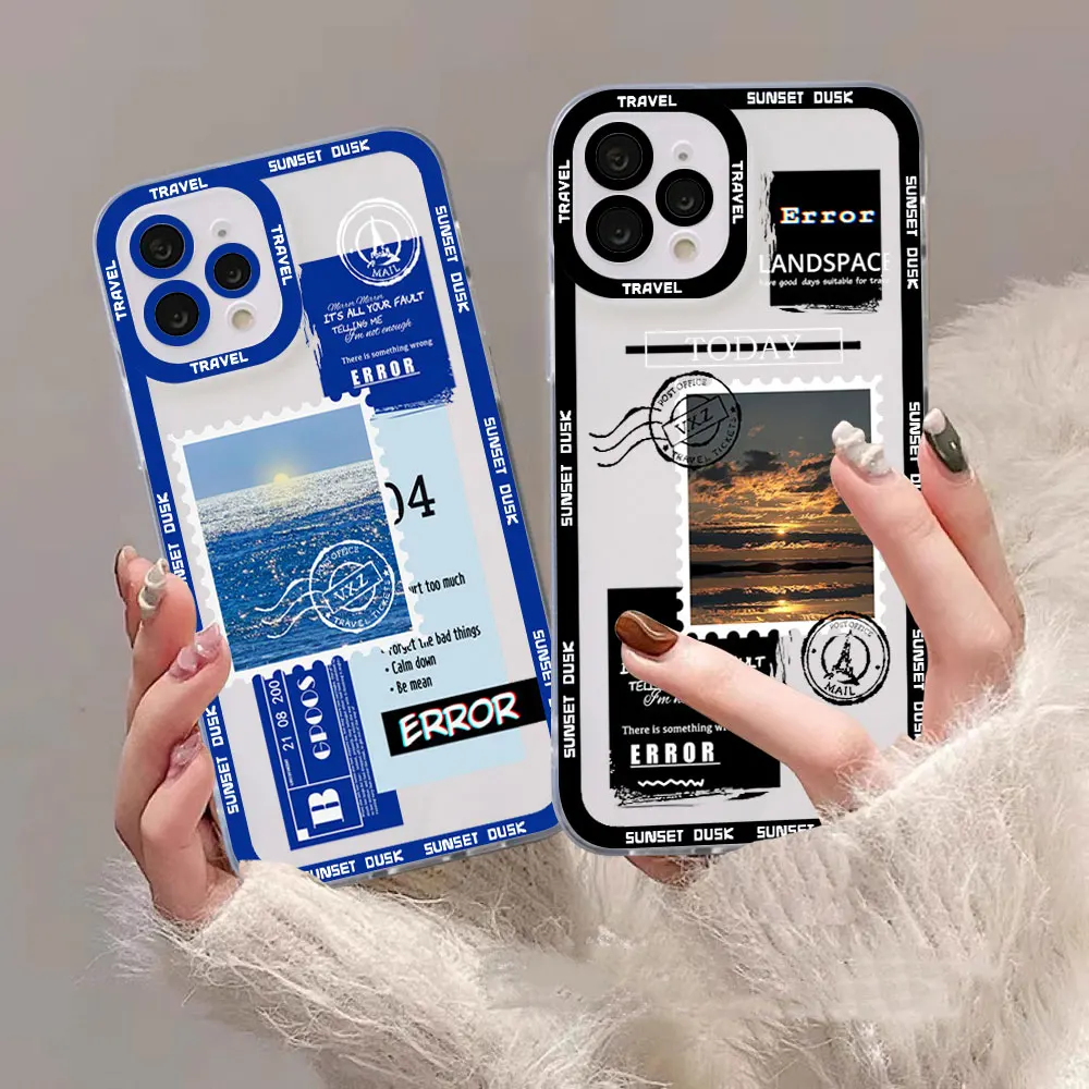 

Retro Landscape Stamp Label Phone Case For Samsung Galaxy A24 A81 A11 A10 A10S A05S A05 A04 A04E A04S A03 A03S A03CORE A02 Cover