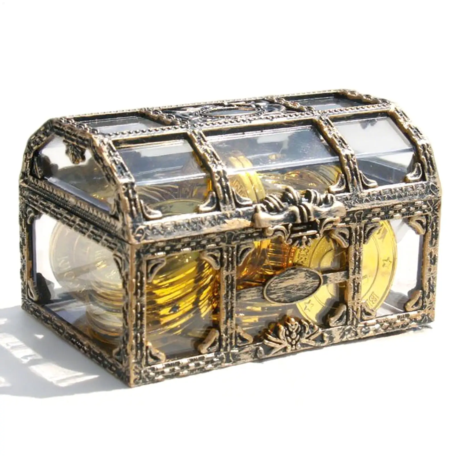 1PC Plastic Transparent Pirate Treasure Box Crystal Gem Jewelry Box ...