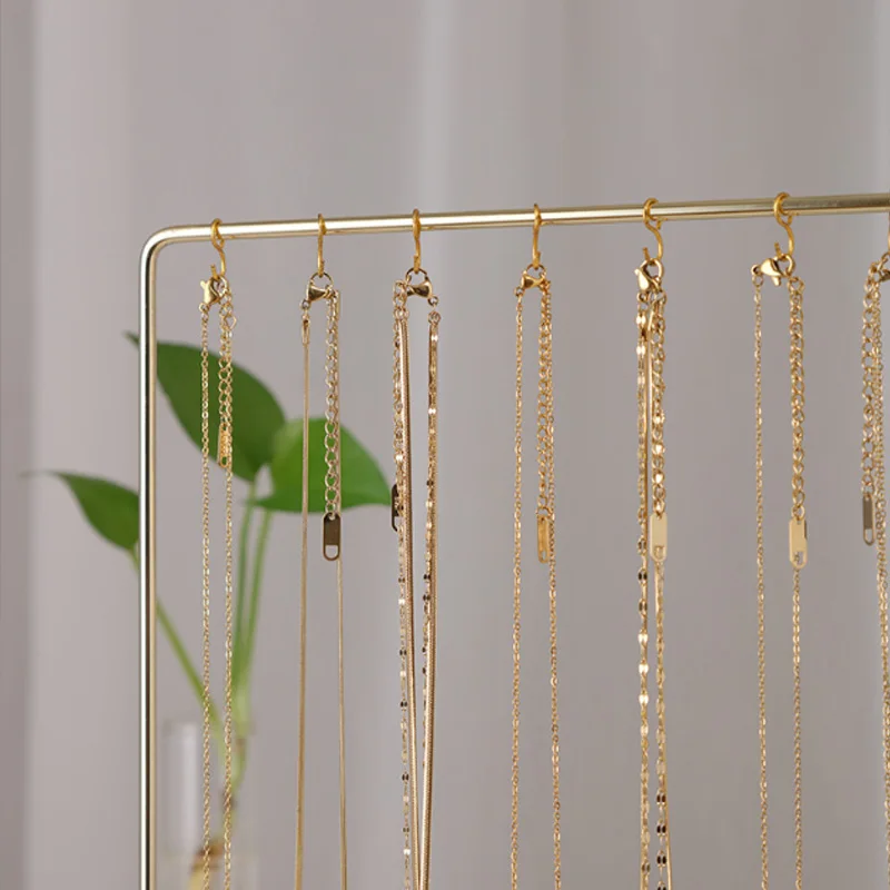 Wooden Gold Metal 10 Hooks Bracelets Necklaces Jewelry Stad Necklace Organizer Display Jewelry Holder
