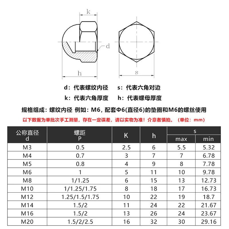Dadi Esagonali Filettatura Fine Dadi A Cupola Esagonali In Acciaio - Foto 3