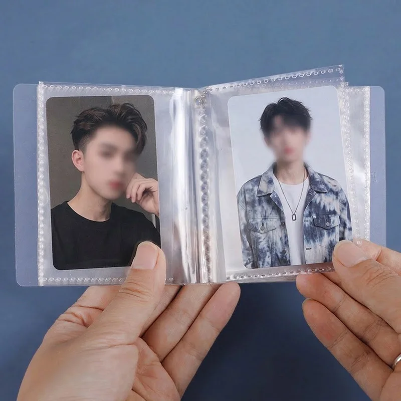 미니 포토앨범 키체인 K팝 포토카드 홀더 포켓 ID 사진 아이돌 소형 카드 보관 PVC 바인더 앨범 키링 선물