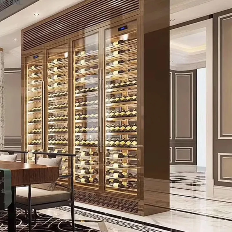 Luxury Living Room Wine Furniture Home Bar Cabinet Glass Wine Display Cabinet