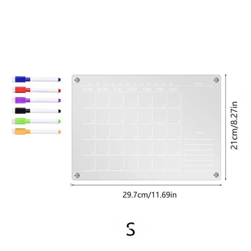 Calendar Fridge Magnet Sticker Board Planner Reusable Magnetic Dry Erase Board Schedule Transparent Acrylic Fridge Message Menu magnetic fridge magnets magnetic sticker magnetic fridge stickers magnetic fridge board refrigerator decor magnetic fridge calendar