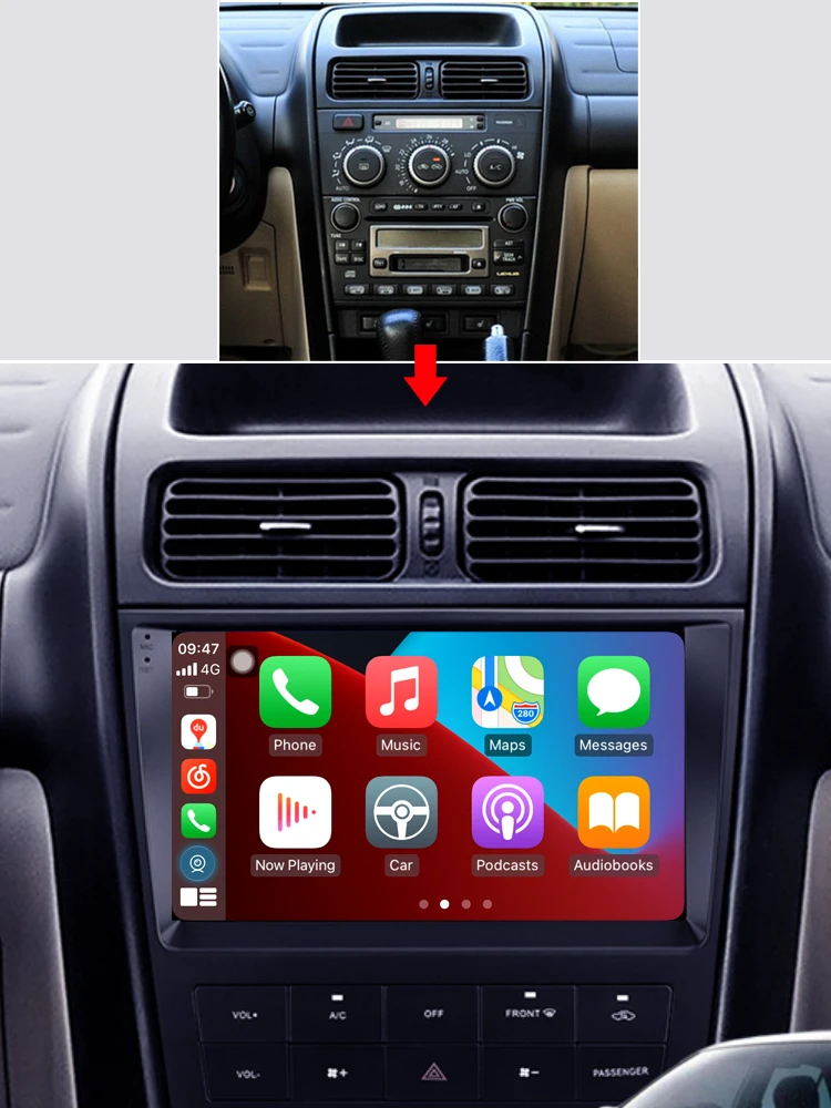 Apple Carplay Android Car GPS Radio Stereo 8+128GB For Lexus IS200