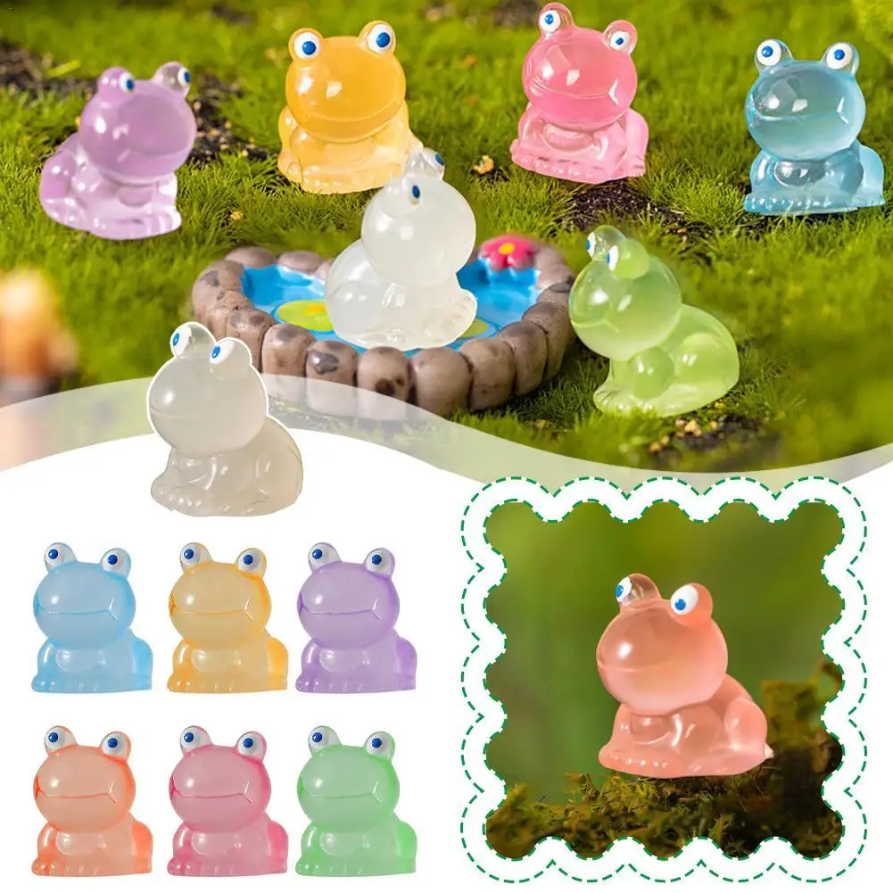 

140PCS Resin Mini Frog Glowing In The Dark Tiny Frogs Figurines Miniature For Fairy Garden Bonsai Craft Decor