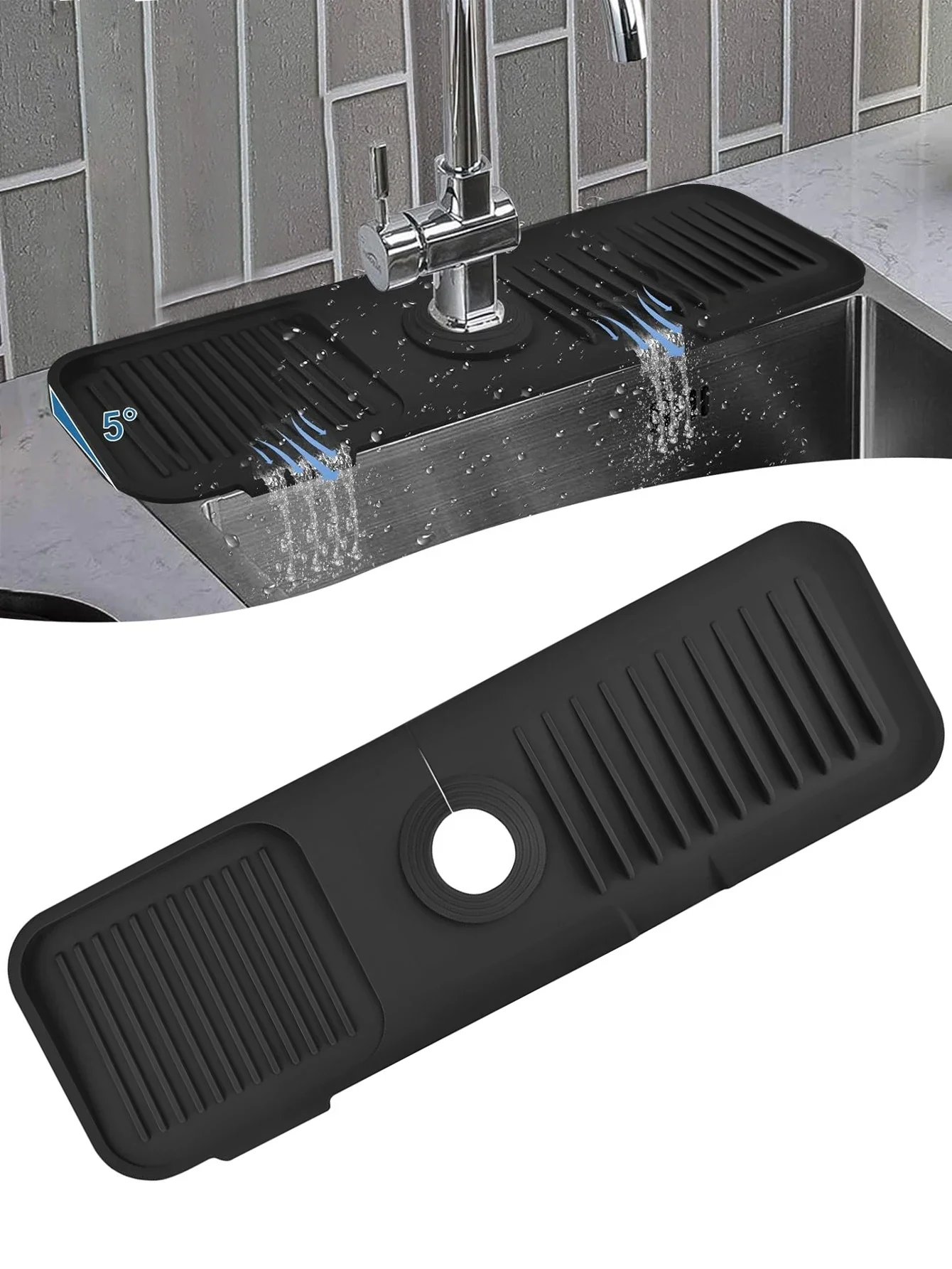 

Leeseph Kitchen Silicone Sink Faucet Mat Splash Guard for Sink Faucet Absorbent Sink Protectors Mat Kitchen Gadgets