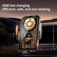 Support de téléphone portable pour voiture, chargeur sans fil 66W, Clip de ventilation Intelligent à infrarouge pour iPhone Samsung Xiaomi universel 3