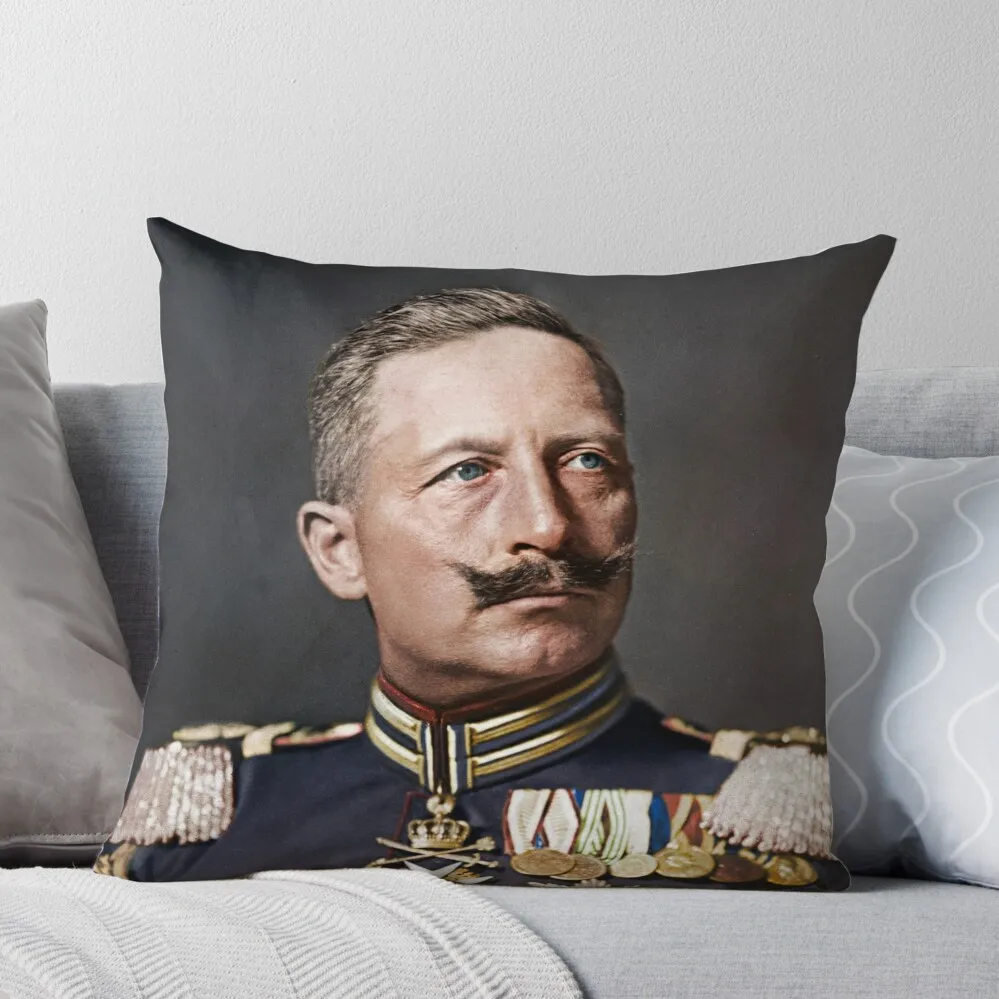 

Kaiser Wilhelm II, 1908 colorized Throw Pillow Sofa Decorative Covers Christmas Cushion For Home Decorative pillowcase