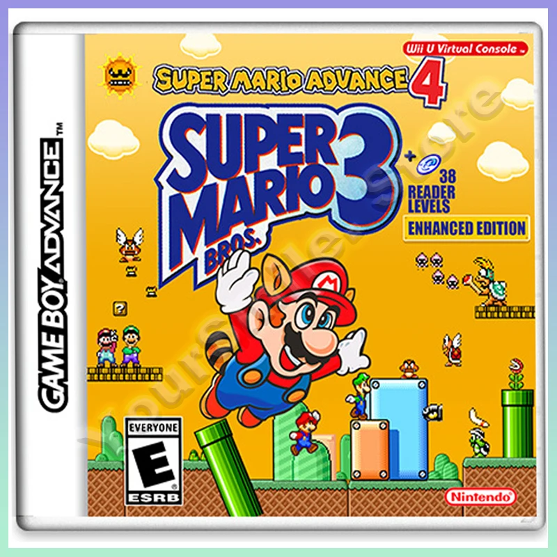 

New GBA Game Cartridge Video Game Console Card Mario Series Super Mario Advance 4 English Version with Box Collection Gifts Toys