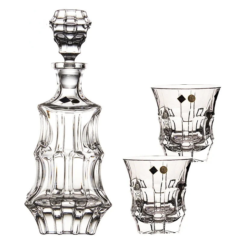 Household Bohemia Crystal Whiskey Glass Red Wine Cups Beer Cup Wine Bottle Set for Bar Tool Barware Glass Crystal Water Cup