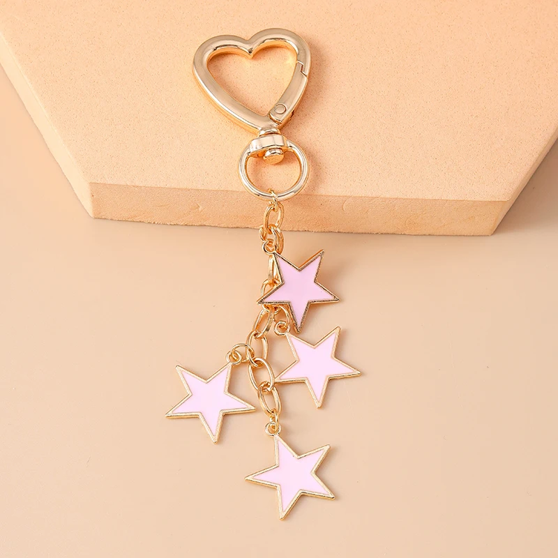 Niedlicher Emaille-Kristall-Stern-Schlüsselanhänger für Damen und Mädchen, Schlüsselanhänger, Anhänger für Handtasche, Dekor, DIY, handgefertigter Schmuck, Schlüsselanhänger, Geschenke – Detail 4